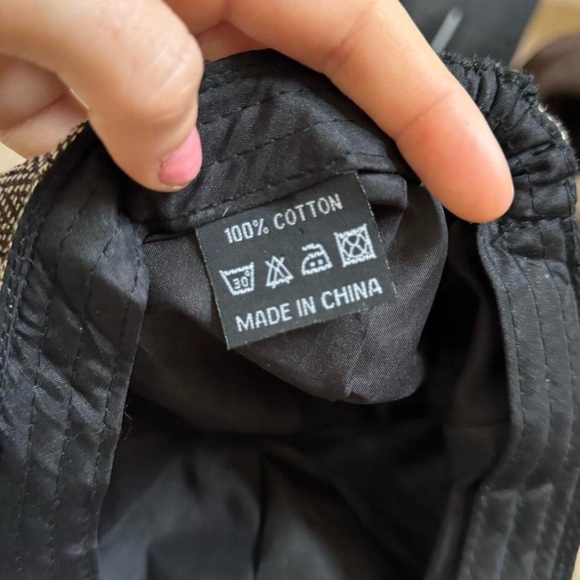 Y2K brown houndstooth newsboy cap - Picture 6 of 6